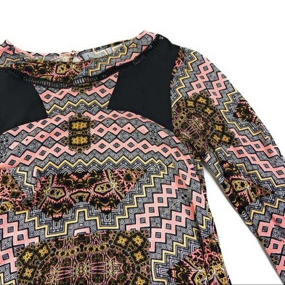 MinkPink Long Sleeve Tassel Trim Graphic Dress - Picture 4 of 6